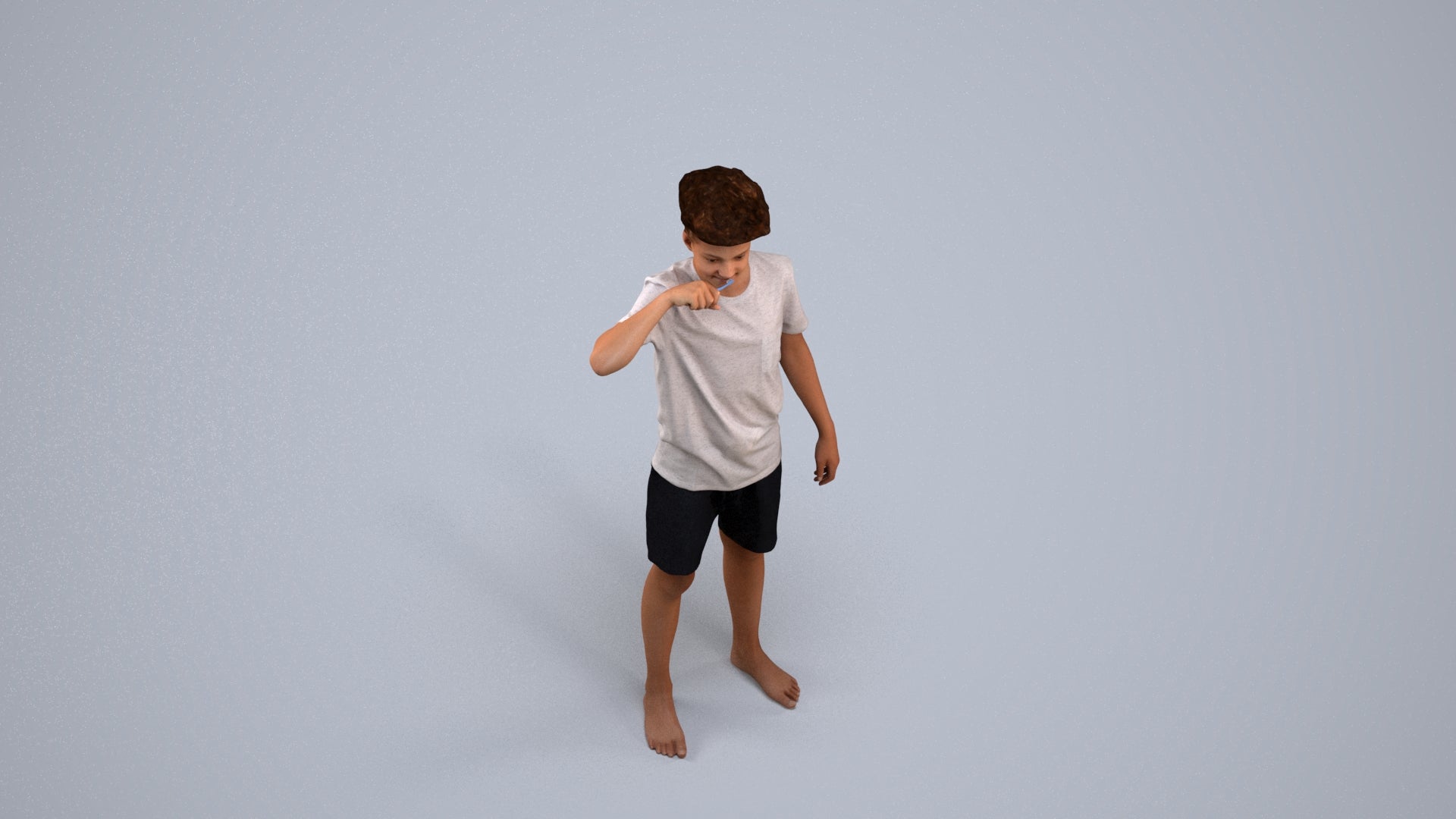 3D scanned boy kids, photorealistic archviz people for Enscape and SketchUp, back view render
