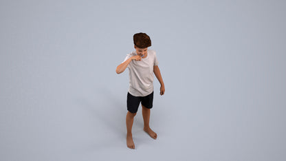 3D scanned boy kids, photorealistic archviz people for Enscape and SketchUp, back view render