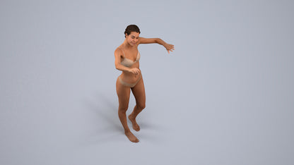 photogrammetry 3D woman bathroom, realistic human model archviz FBX, back view render