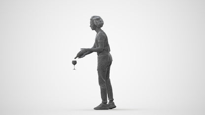 realistic 3D human man hospitality, archviz people FBX OBJ for Blender, square thumbnail