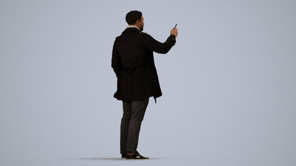 photogrammetry 3D man casual standing, realistic human model archviz FBX, side view render