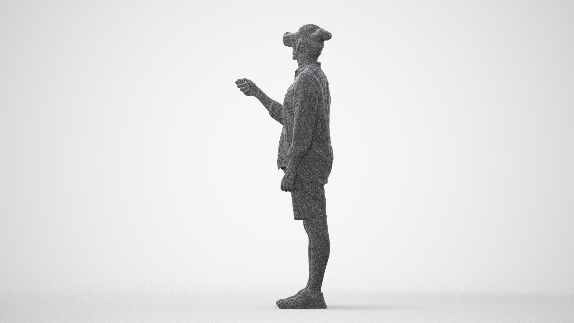 realistic 3D human man casual standing, archviz people FBX OBJ for Blender, square thumbnail