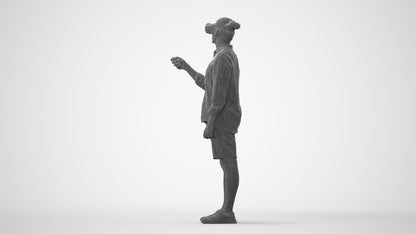 realistic 3D human man casual standing, archviz people FBX OBJ for Blender, square thumbnail