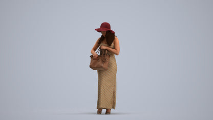 photogrammetry 3D woman casual standing, realistic human model archviz FBX, standing pose render