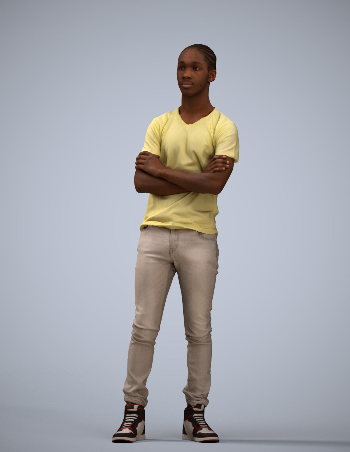 3D human model boy casual kids, photogrammetry scanned person for archviz