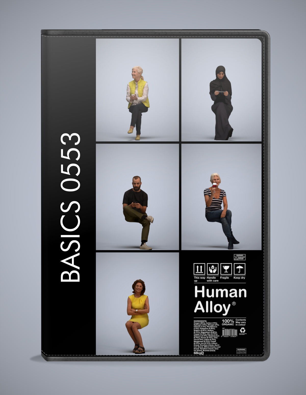 3D people models sitting bundle, 5 scanned humans for 3ds Max rendering