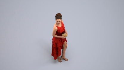 scanned 3D woman formal formalaffairs, photogrammetry people for Enscape and V-Ray, back view render