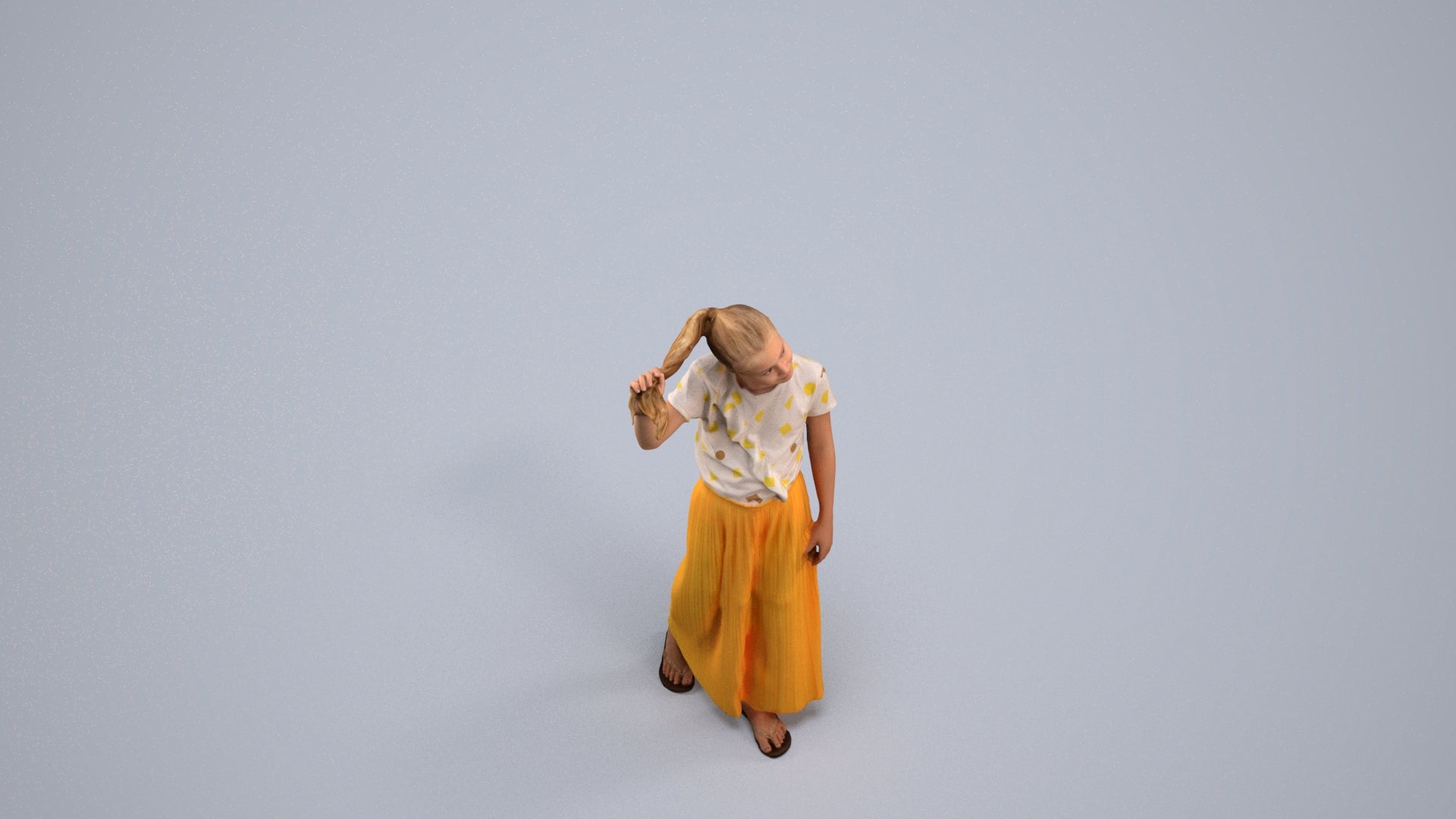 scanned 3D woman casual kids, photogrammetry people for Enscape and V-Ray, back view render