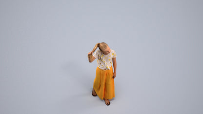 scanned 3D woman casual kids, photogrammetry people for Enscape and V-Ray, back view render
