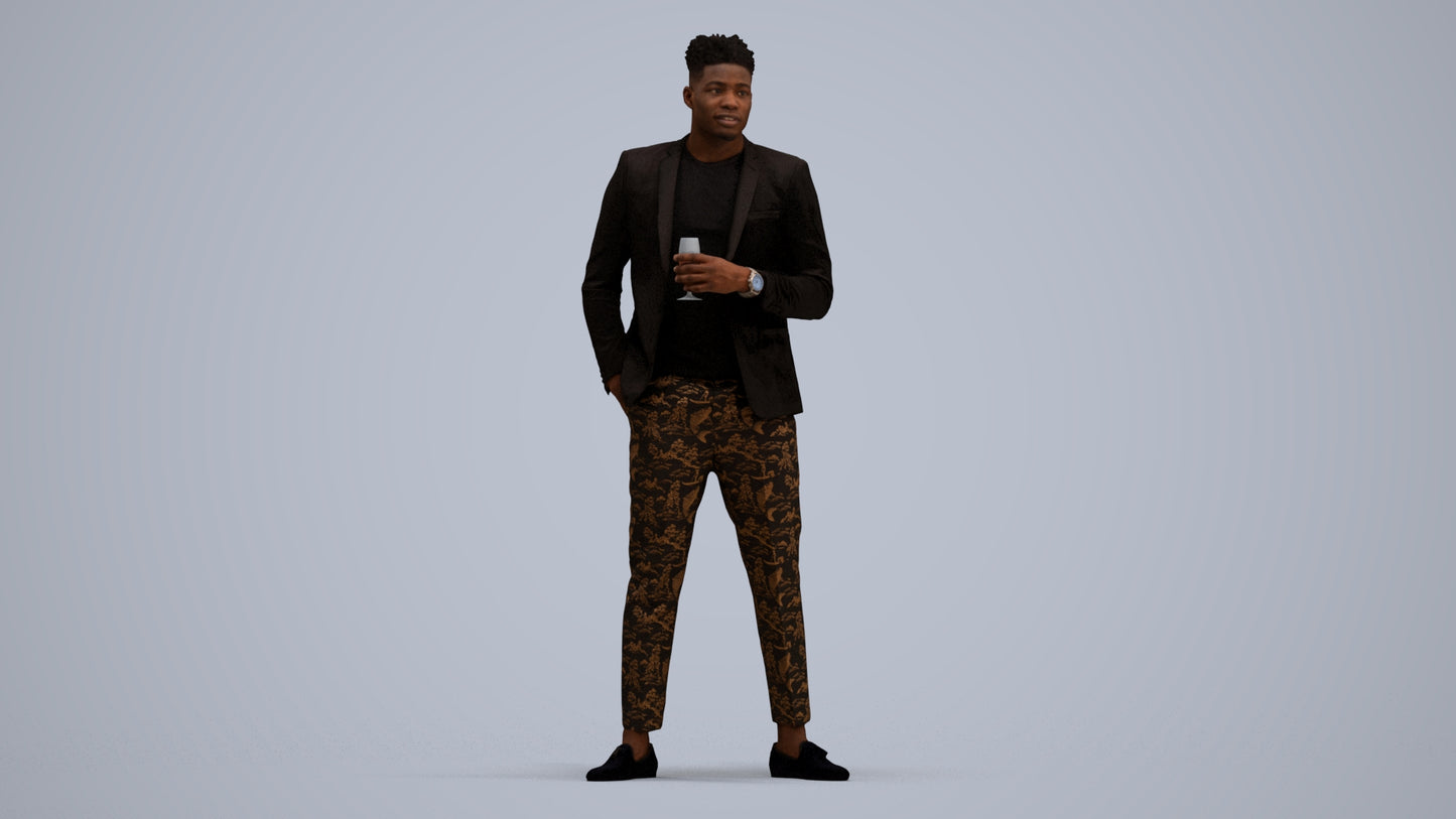realistic 3D people man formal formalaffairs, render-ready for V-Ray and Corona, FBX OBJ, standing pose render