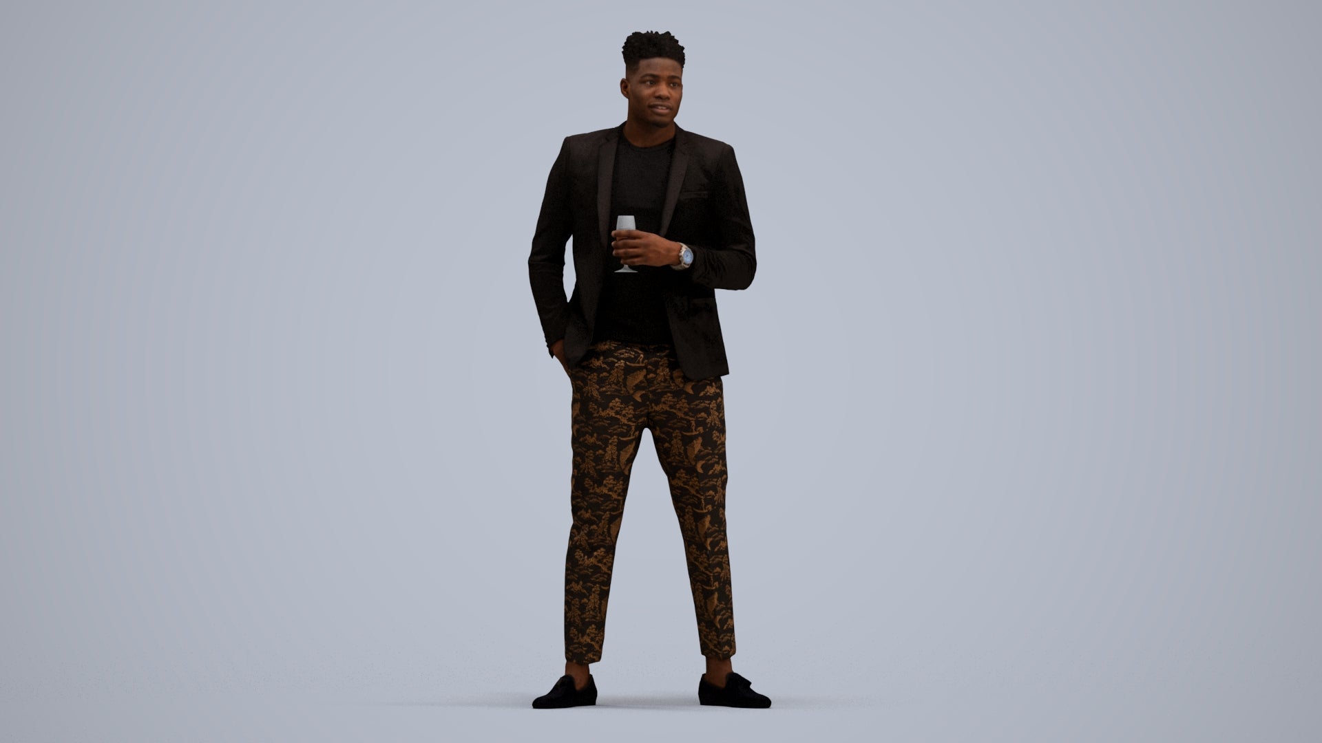 realistic 3D people man formal formalaffairs, render-ready for V-Ray and Corona, FBX OBJ, standing pose render