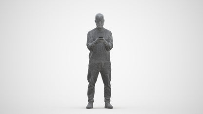 realistic 3D people man casual standing, render-ready for V-Ray and Corona, FBX OBJ, three-quarter front view render