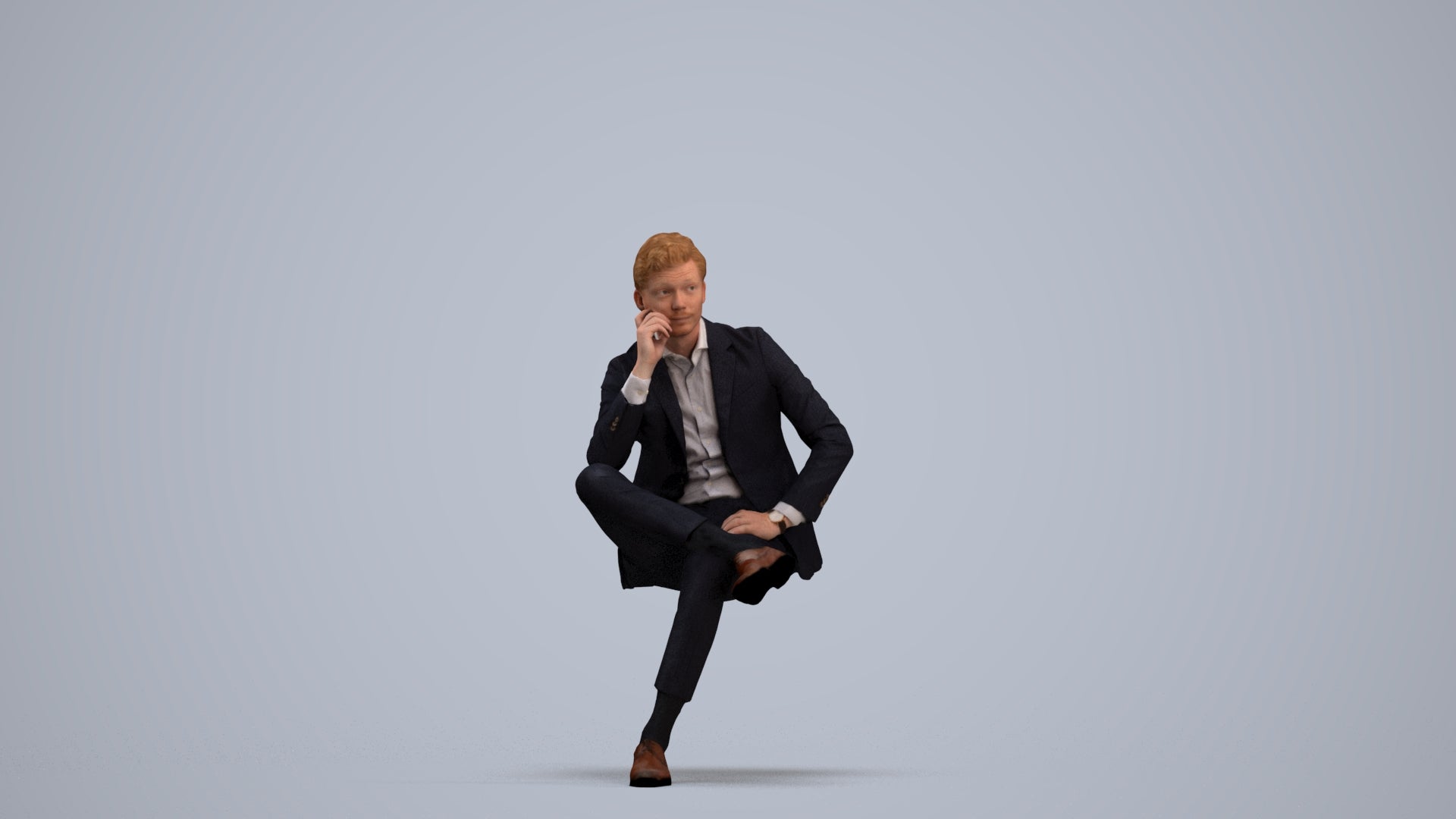 photogrammetry 3D man business, realistic human model archviz FBX, standing pose render