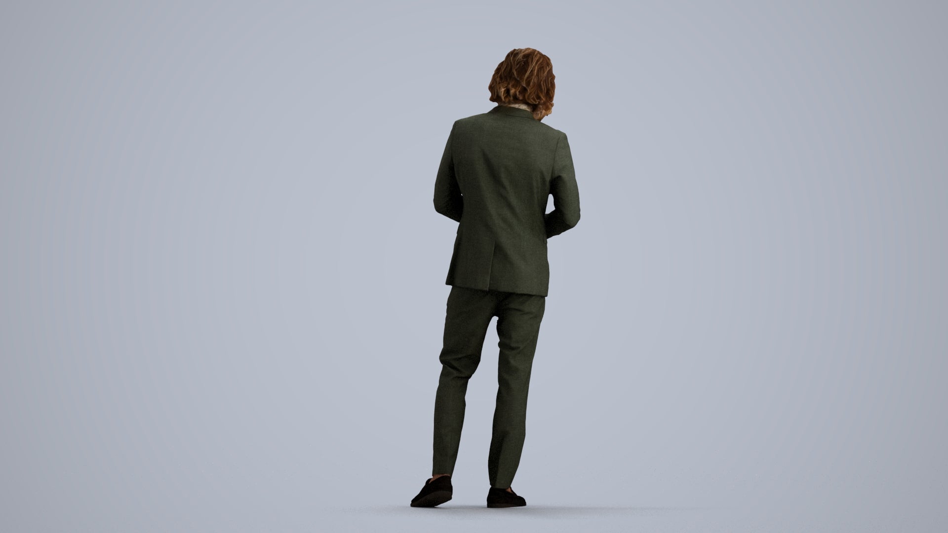 3D people model man business, scanned human for 3ds Max rendering, front view render