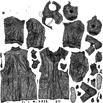 photogrammetry 3D man medical, realistic human model archviz FBX, wireframe top-down view
