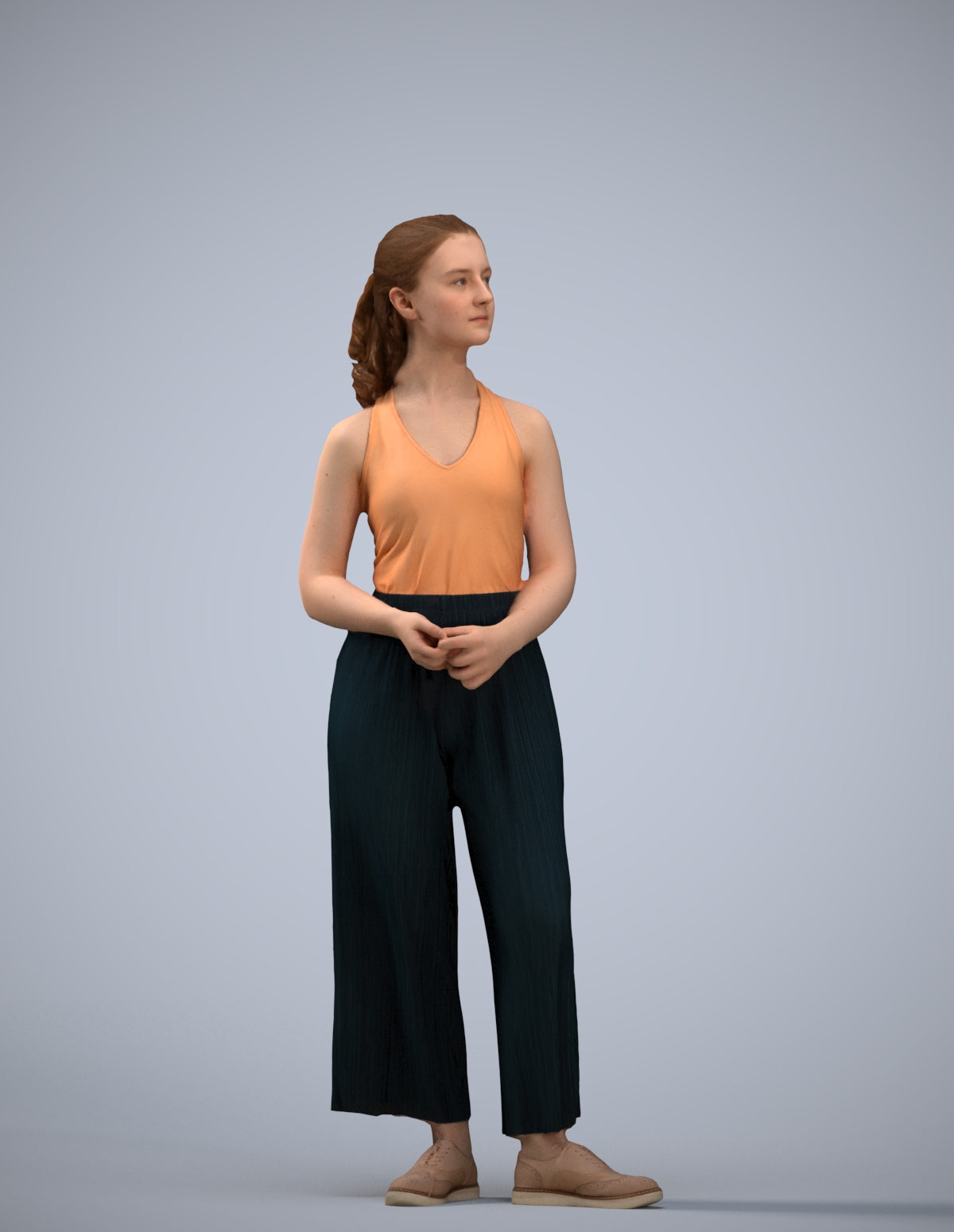 photogrammetry 3D girl casual kids, realistic human model archviz FBX