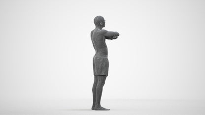 realistic 3D people man pool, render-ready for V-Ray and Corona, FBX OBJ, wireframe side view