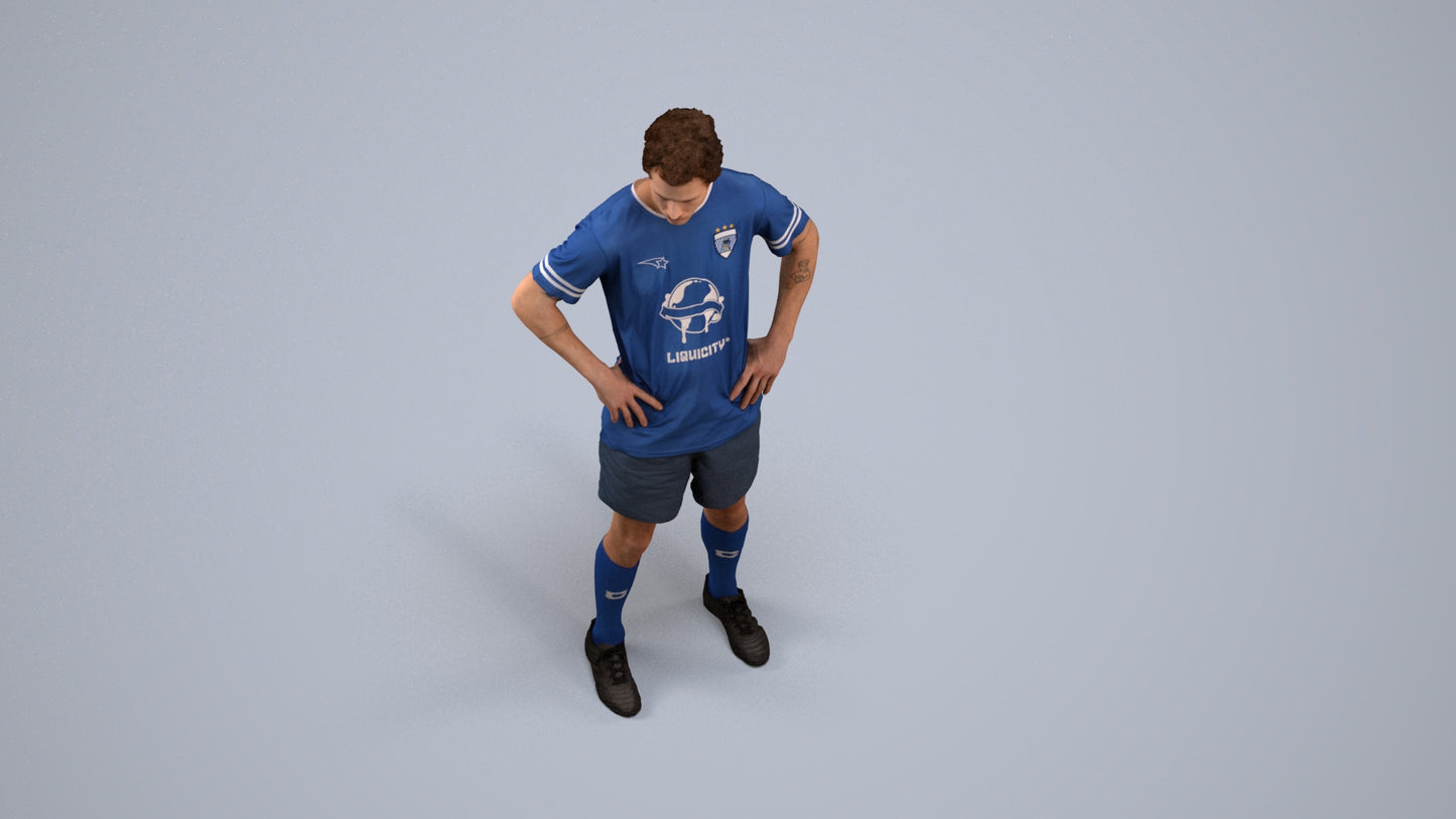 3D scanned man sport, photorealistic archviz people for Enscape and SketchUp, back view render