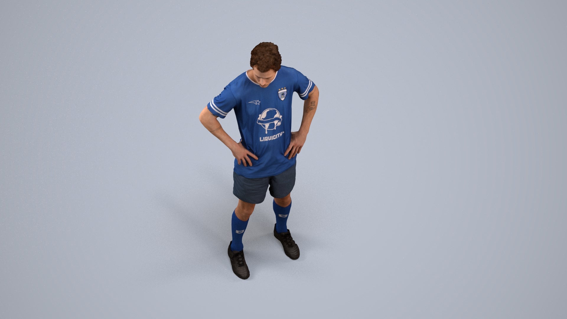 3D scanned man sport, photorealistic archviz people for Enscape and SketchUp, back view render