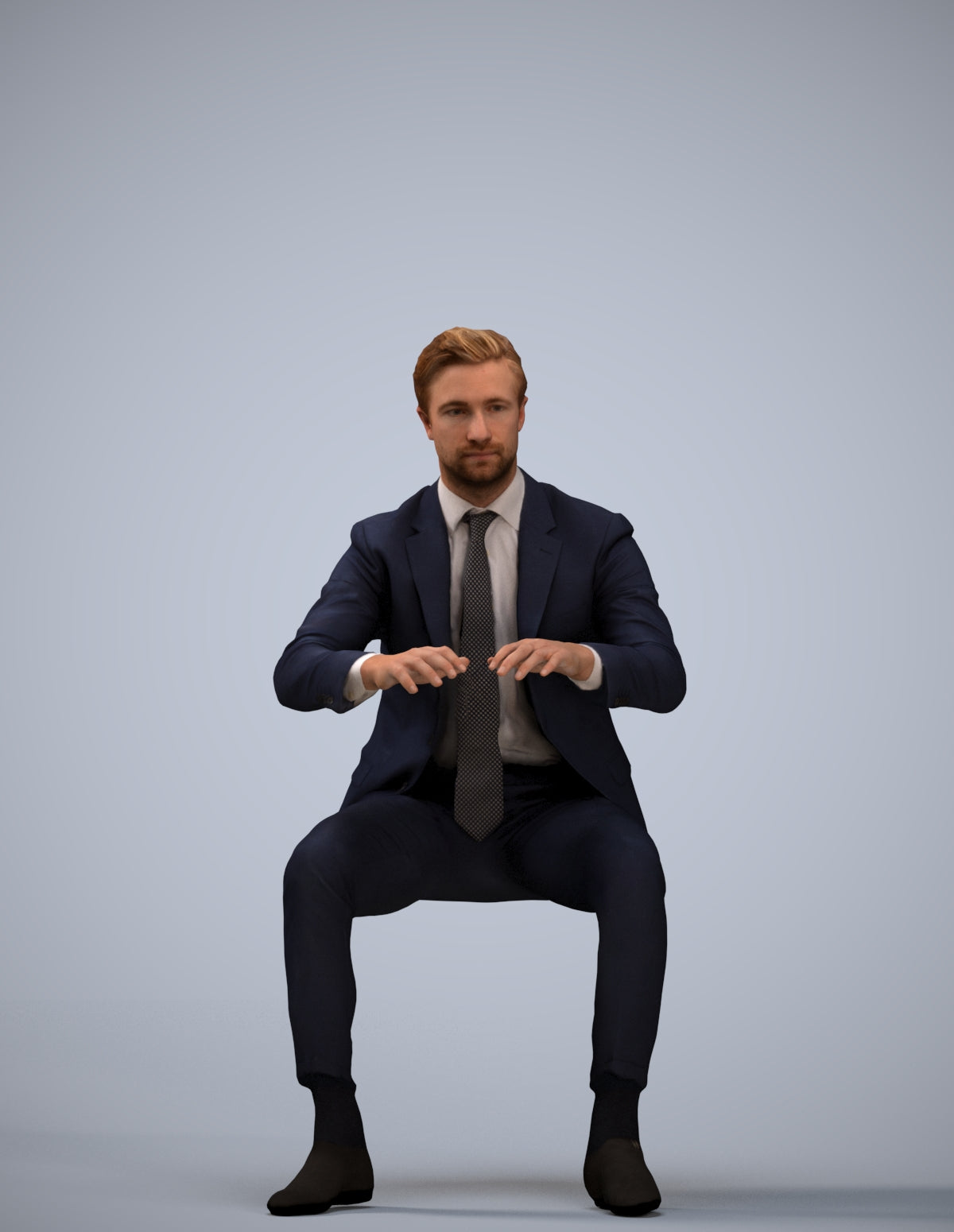 3D scanned man business, photorealistic archviz people for Enscape and SketchUp