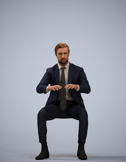 3D scanned man business, photorealistic archviz people for Enscape and SketchUp