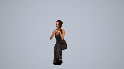 3D people model woman formal formalaffairs, scanned human for 3ds Max rendering, top-down view render