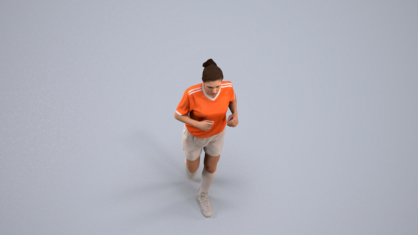 3D people model woman sport, scanned human for 3ds Max rendering, back view render