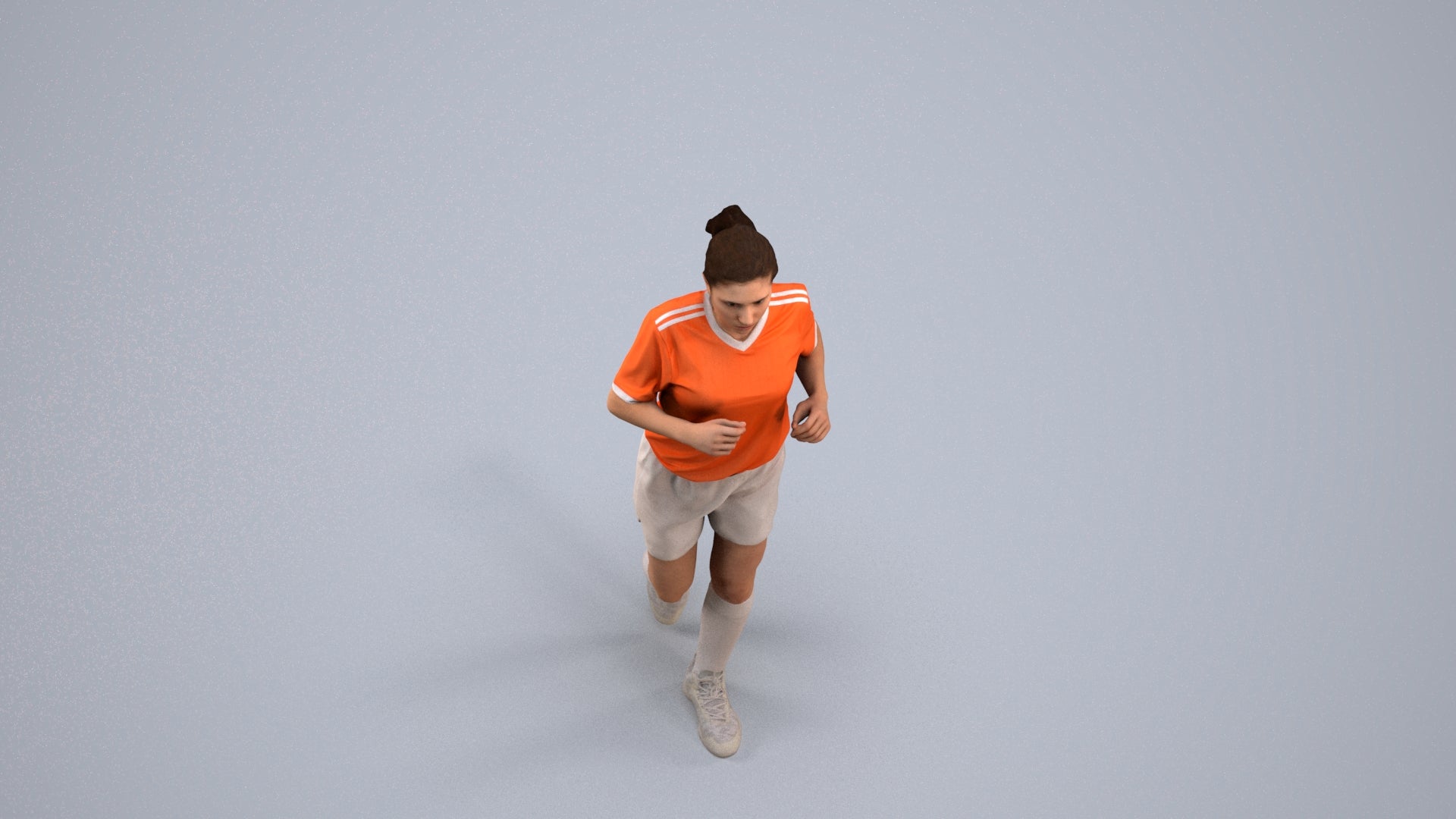 3D people model woman sport, scanned human for 3ds Max rendering, back view render