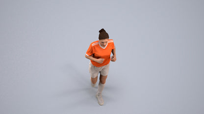 3D people model woman sport, scanned human for 3ds Max rendering, back view render