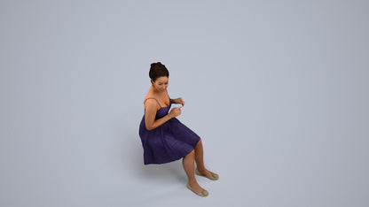 photogrammetry 3D woman formal formalaffairs, realistic human model archviz FBX, back view render