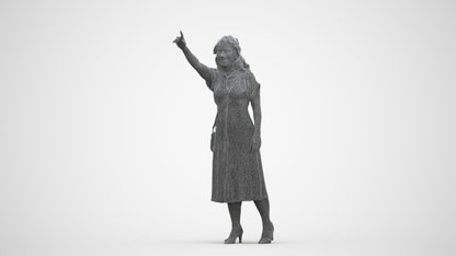 photogrammetry 3D woman casual standing, realistic human model archviz FBX, three-quarter front view render