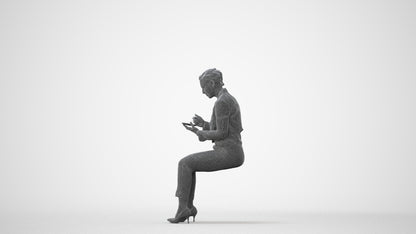 scanned 3D woman formal business, photogrammetry people for Enscape and V-Ray, square thumbnail