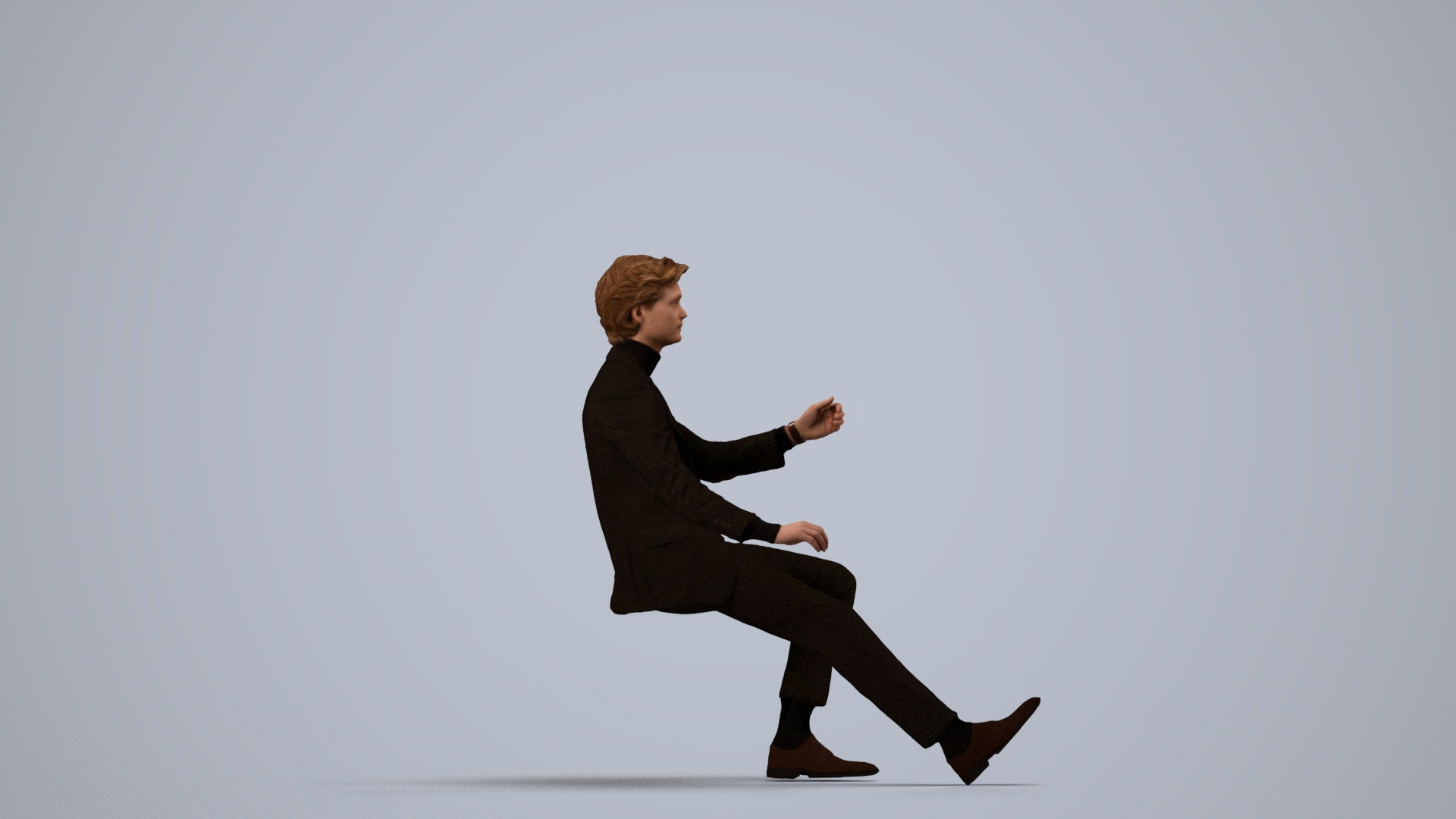 realistic 3D people man business driving, render-ready for V-Ray and Corona, FBX OBJ, side view render