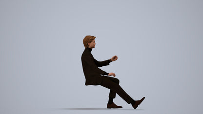 realistic 3D people man business driving, render-ready for V-Ray and Corona, FBX OBJ, side view render
