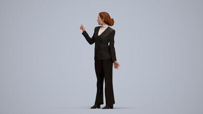 realistic 3D woman business, scanned archviz people for Blender and 3ds Max, standing pose render