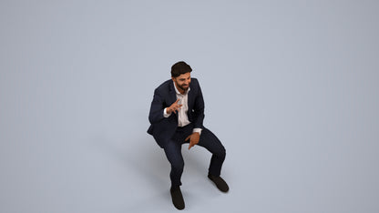 photogrammetry 3D man business, realistic human model archviz FBX, back view render