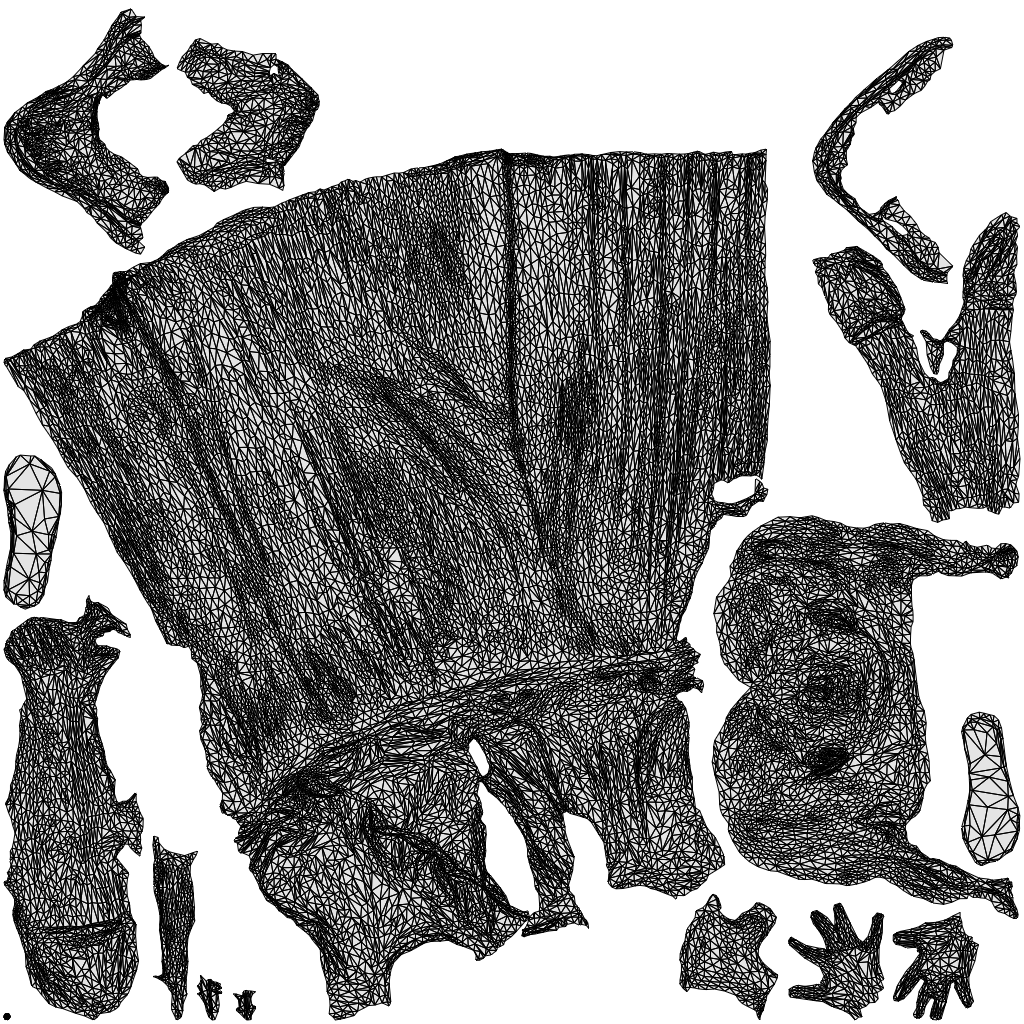 3D people model girl casual kids, scanned human for 3ds Max rendering, wireframe top-down view