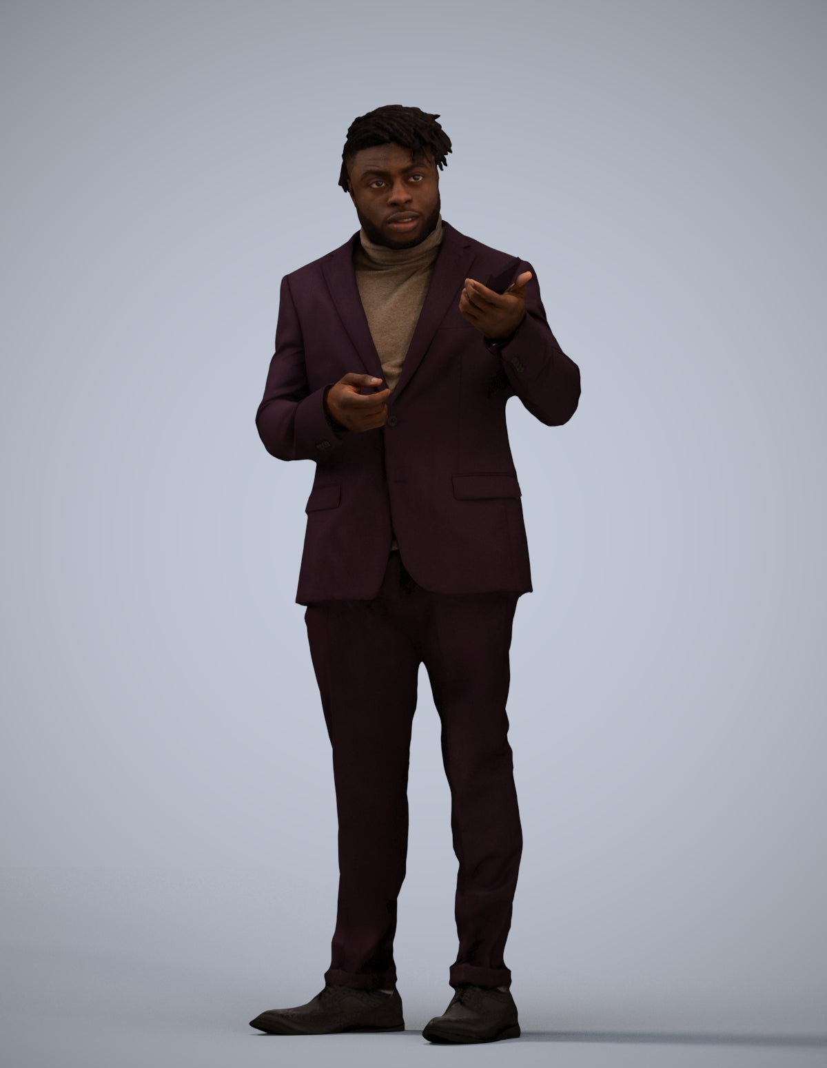 scanned 3D man business, photogrammetry people for Enscape and V-Ray