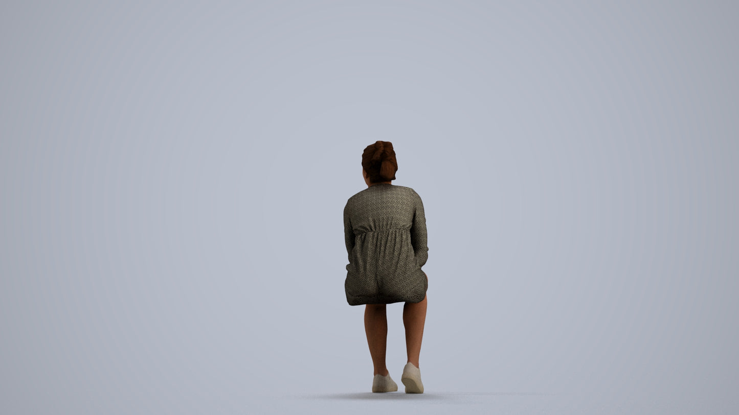 photogrammetry 3D girl casual kids, realistic human model archviz FBX, front view render