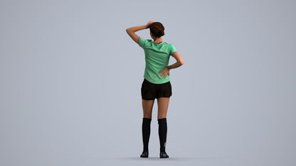 3D scanned woman sport, photorealistic archviz people for Enscape and SketchUp, front view render