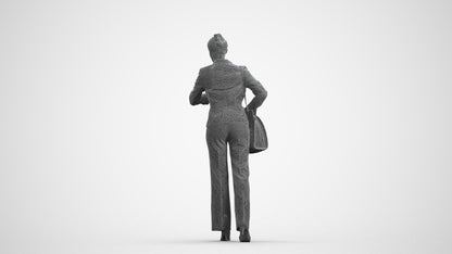 realistic 3D people woman business mix, render-ready for V-Ray and Corona, FBX OBJ, wireframe front view