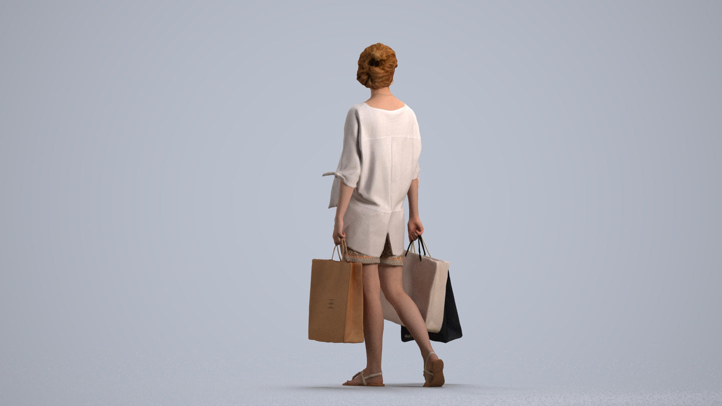 3D people model man formal shopping, scanned human for 3ds Max rendering, front view render