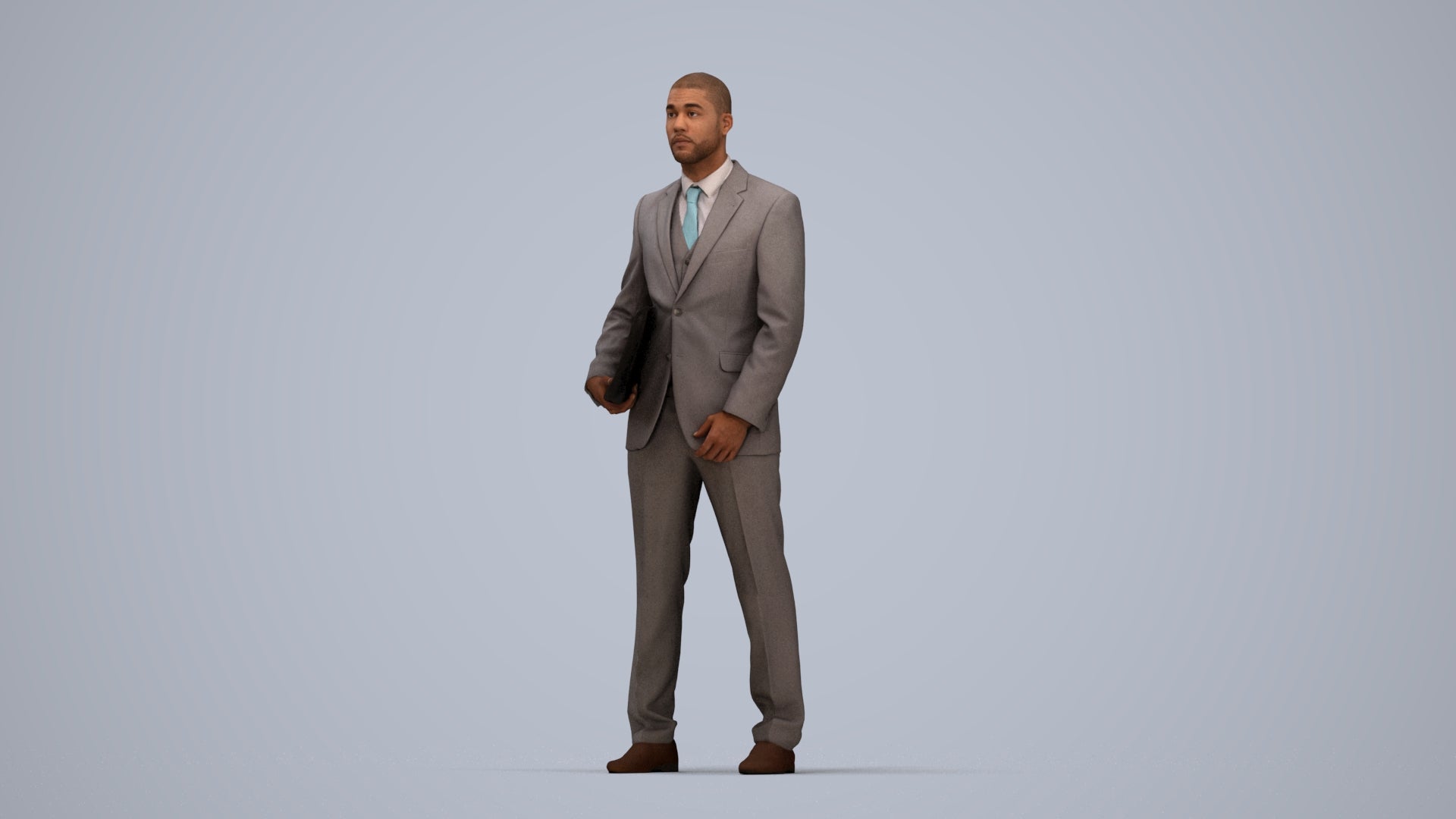 scanned 3D man business, photogrammetry people for Enscape and V-Ray, top-down view render