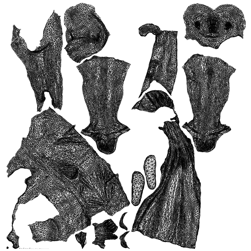 3D human model man pool, photogrammetry scanned person for archviz, wireframe top-down view