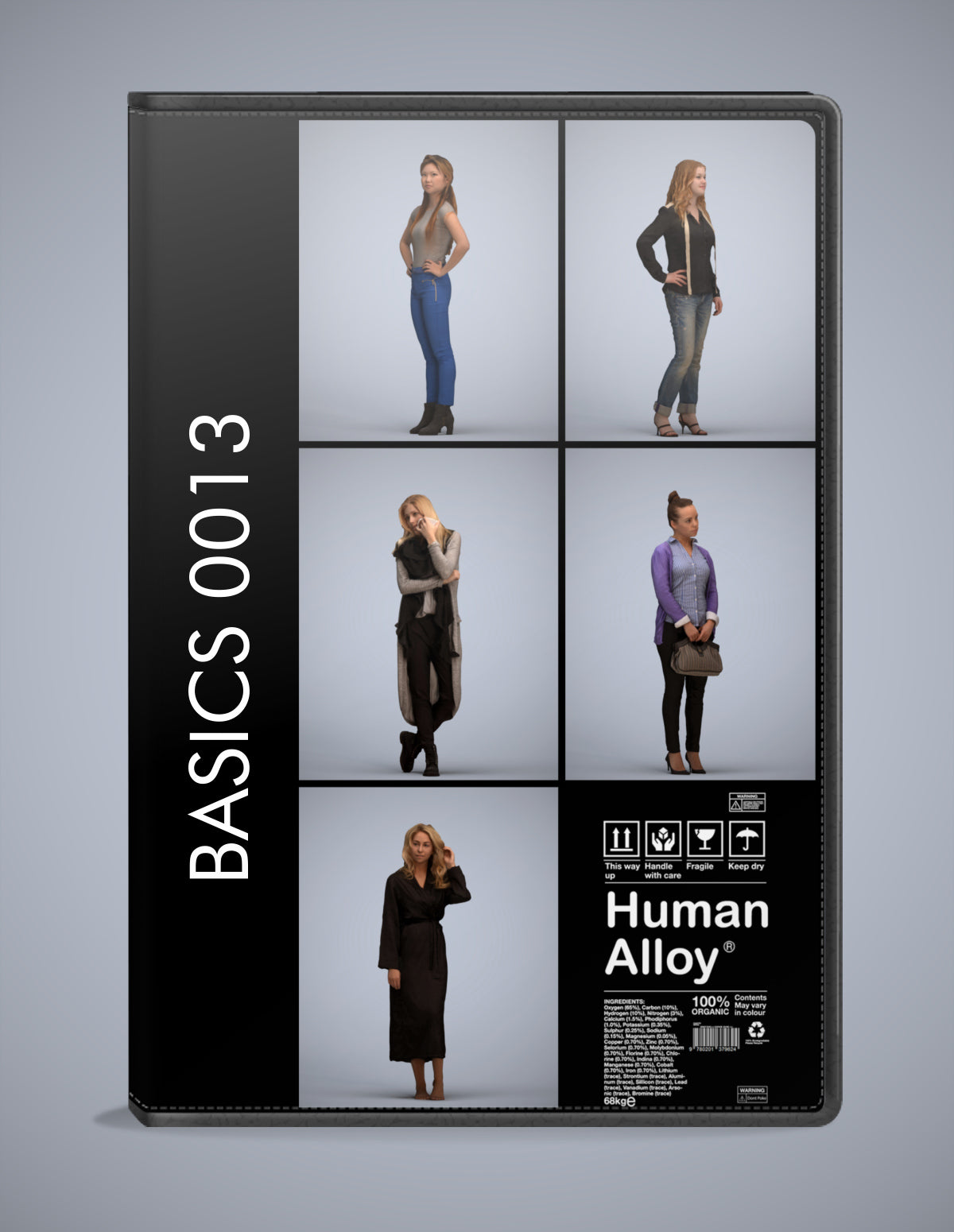 realistic 3D humans standing pack, 5 archviz people FBX OBJ for Blender