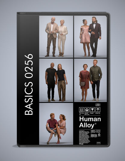 5x realistic 3D people couple pack, scanned archviz collection for Blender and 3ds Max