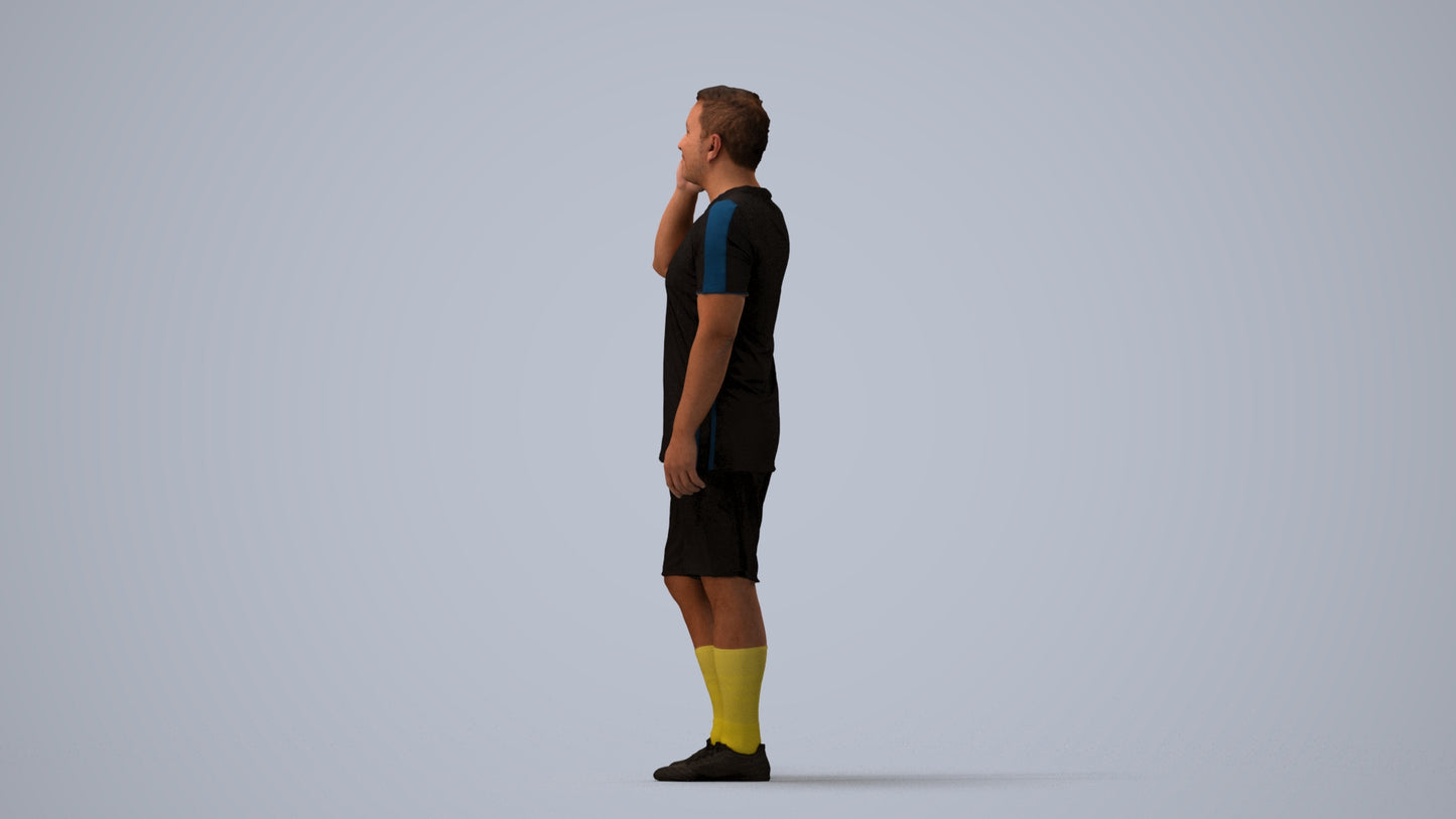 3D scanned man sport, photorealistic archviz people for Enscape and SketchUp, three-quarter view render