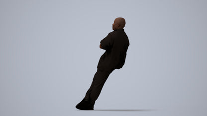 3D scanned man hospitality, photorealistic archviz people for Enscape and SketchUp, three-quarter view render