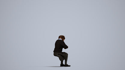 realistic 3D woman kids, scanned archviz people for Blender and 3ds Max, side view render