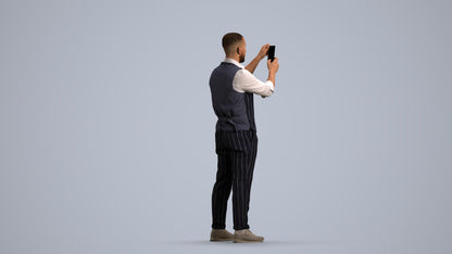 realistic 3D man business, scanned archviz people for Blender and 3ds Max, front view render